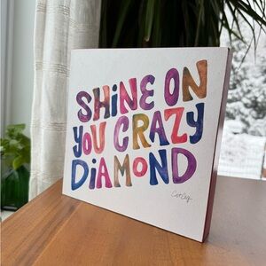 “Shine On You Crazy Diamond” – Pink Floyd Hanging Art Block (8” x 8” x 1.25”)